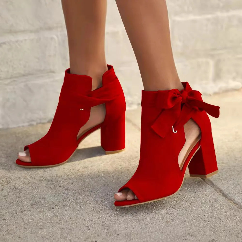 Damen Stiefeletten Vegan Leder | Schnürung | Eleganter Absatz