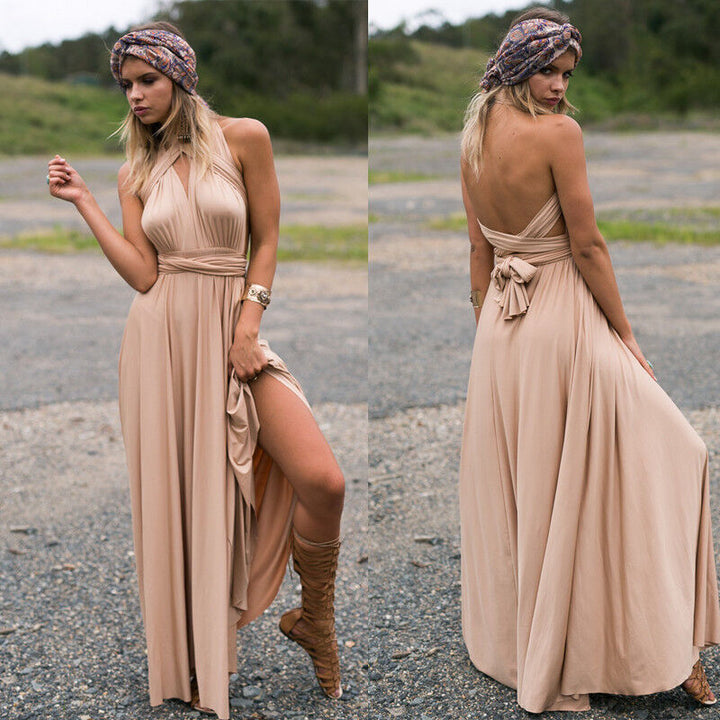Light wrap summer dress – airy beach dress in blue & pastel