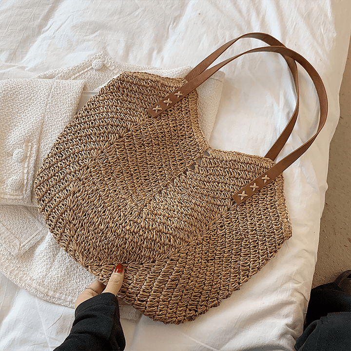 Sac fourre-tout en cuir vegan – Grand sac à épaule minimaliste