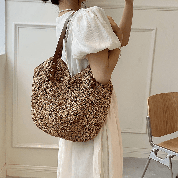 Sac fourre-tout en cuir vegan – Grand sac à épaule minimaliste