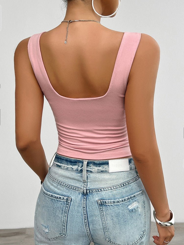 Women's cotton tank top slim fit with twist detail – summery and casual