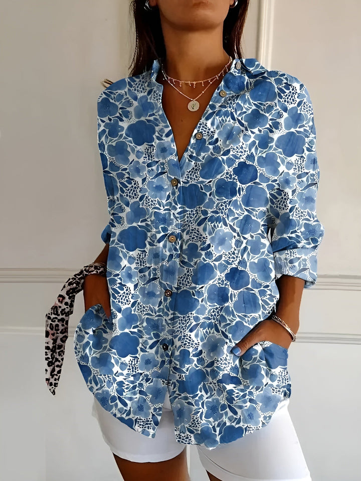 Elegant women's shirt – button-down blouse light & wrinkle-free
