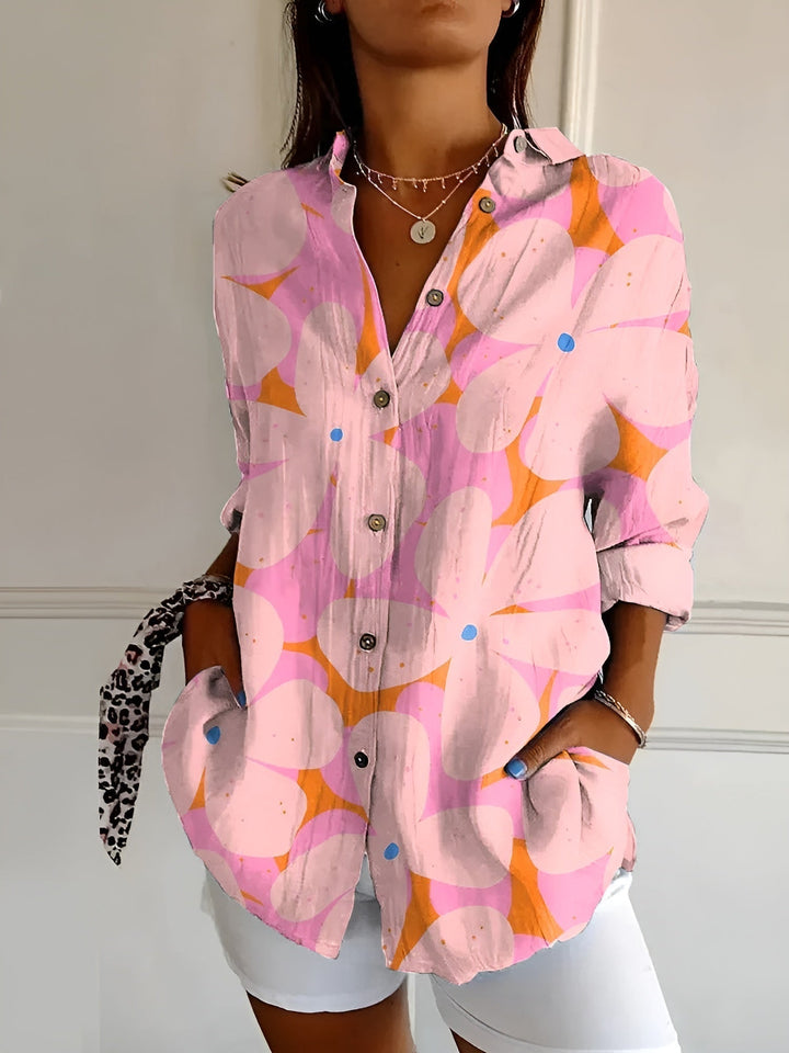 Elegant women's shirt – button-down blouse light & wrinkle-free