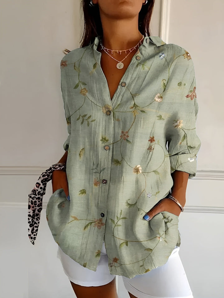 Elegant women's shirt – button-down blouse light & wrinkle-free