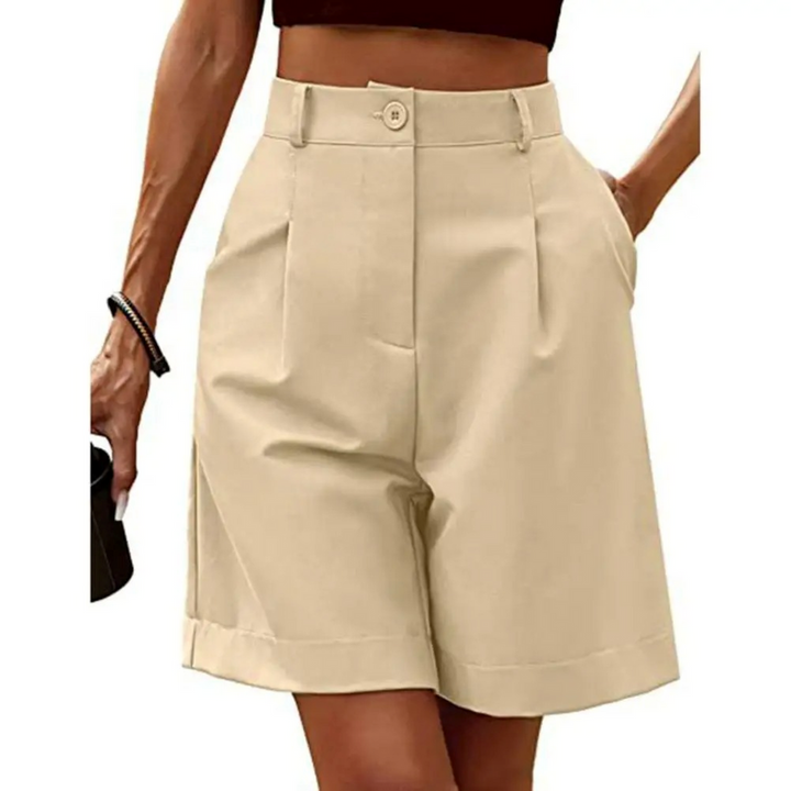 Shorts de détente de luxe – Taille haute en satin, respirant, végan