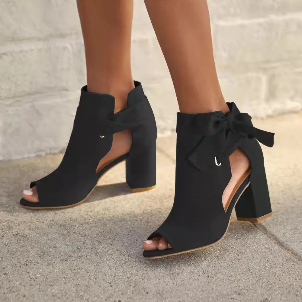 Damen Stiefeletten Vegan Leder | Schnürung | Eleganter Absatz